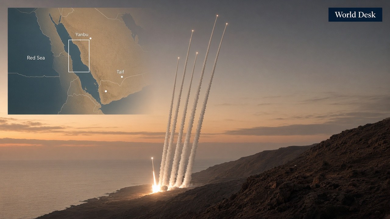 Saudi-led coalition says it thwarted six Houthi ballistic missiles aimed at Taif and Yanbu as government forces fight for the Taiz–Aden supply road