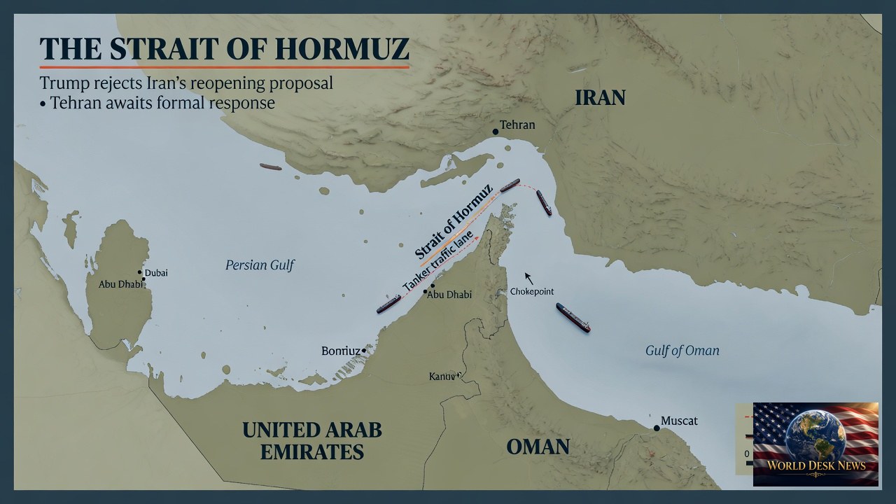 Trump rejects Iran's plan to reopen the Strait of Hormuz; Tehran says it awaits a formal answer