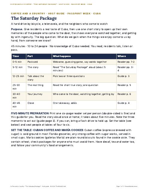 Preview of the first page: Host guide