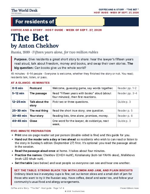 Preview of the first page: Host guide