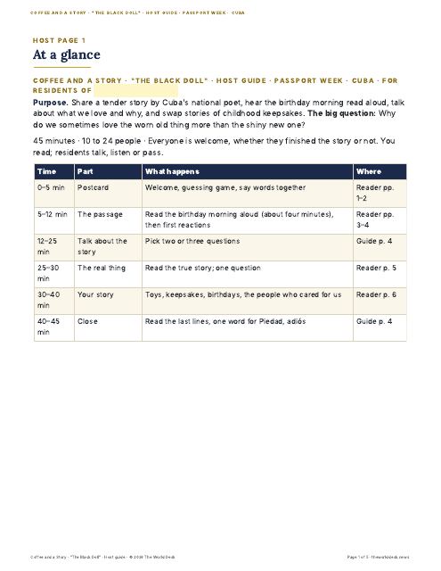 Preview of the first page: Host guide