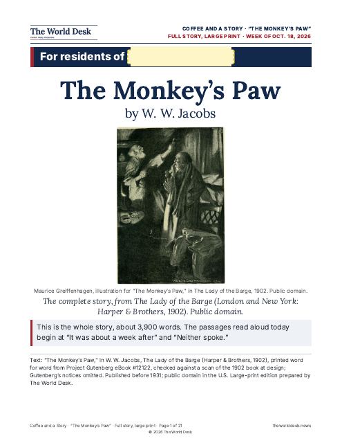 Preview of the first page: Full story, large print