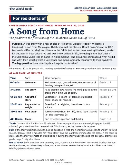 Preview of the first page: Host guide