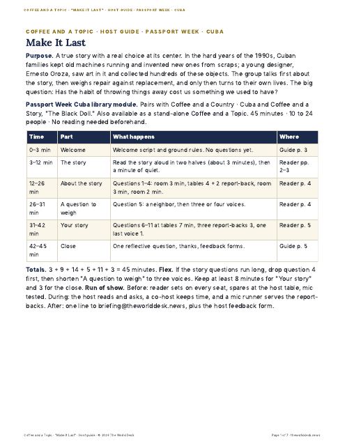 Preview of the first page: Host guide
