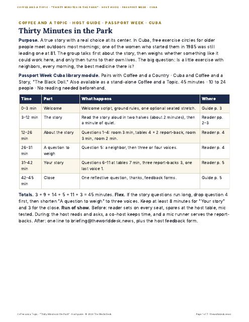 Preview of the first page: Host guide