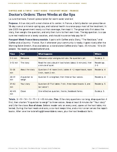 Preview of the first page: Host guide