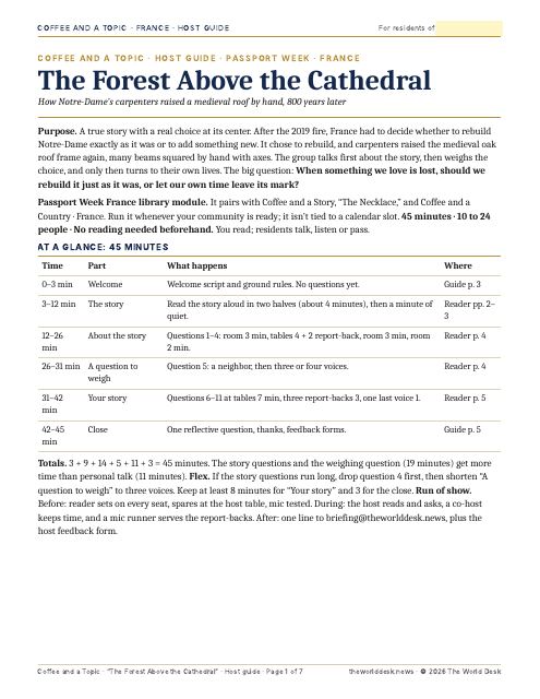 Preview of the first page: Host guide