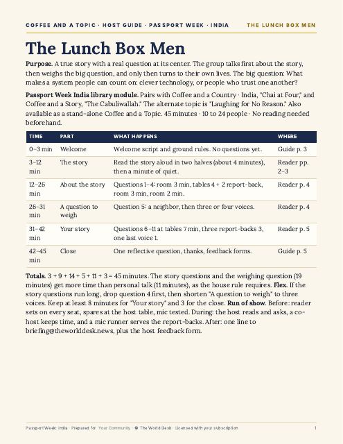 Preview of the first page: Host guide
