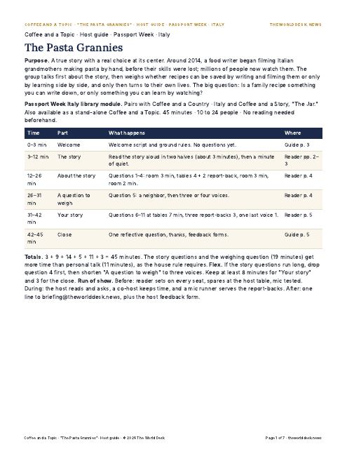 Preview of the first page: Host guide