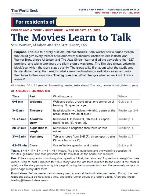 Preview of the first page: Host guide