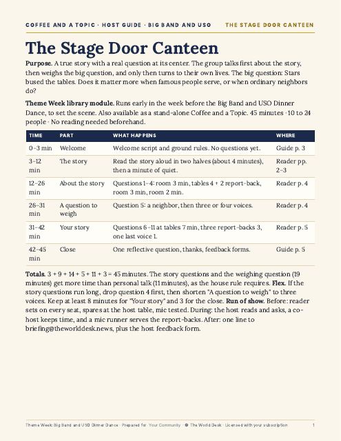 Preview of the first page: Host guide