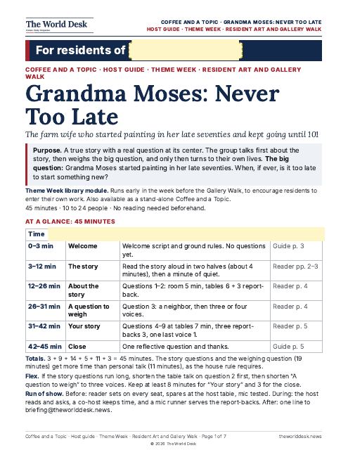 Preview of the first page: Host guide