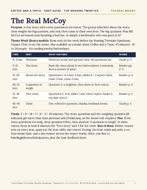 Preview of the first page: Host guide