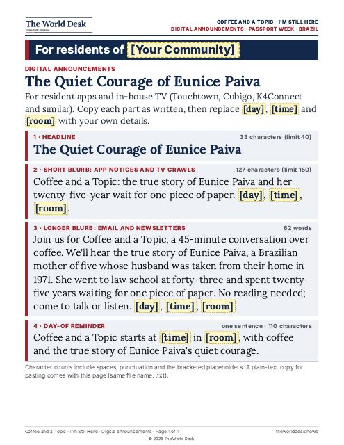 Preview of the first page: “I’m Still Here”: digital announcements as plain text