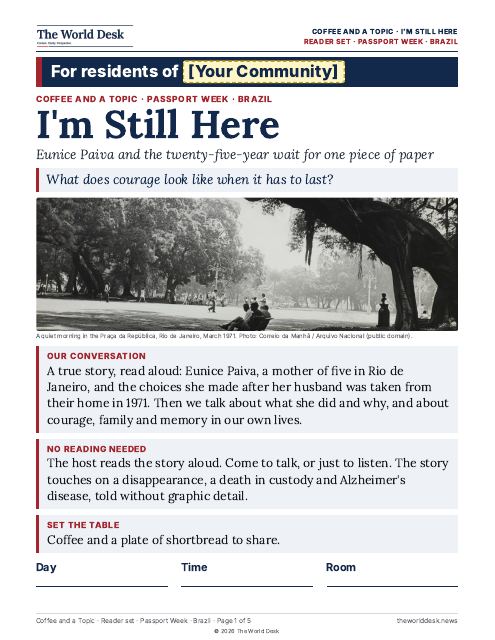 Preview of the first page: “I’m Still Here”: reader set for residents