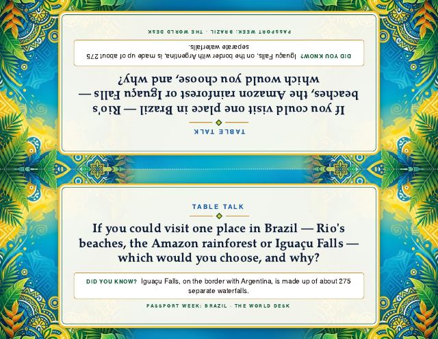 Preview of the first page: Table Talk cards for the dining room