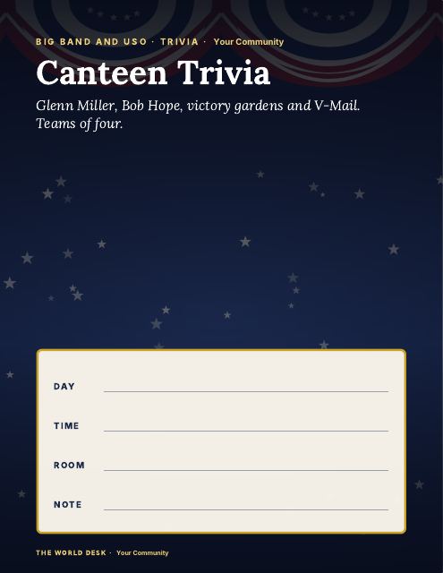 Preview of the first page: Canteen Trivia · fillable poster, letter size