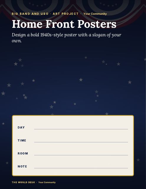 Preview of the first page: Home Front Posters · fillable poster, letter size