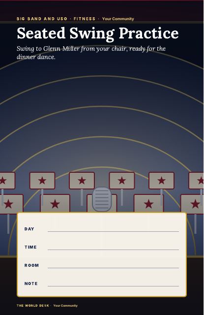 Preview of the first page: Seated Swing Practice · fillable poster, 11 × 17