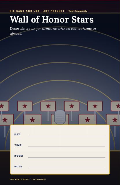 Preview of the first page: Wall of Honor Stars · fillable poster, 11 × 17