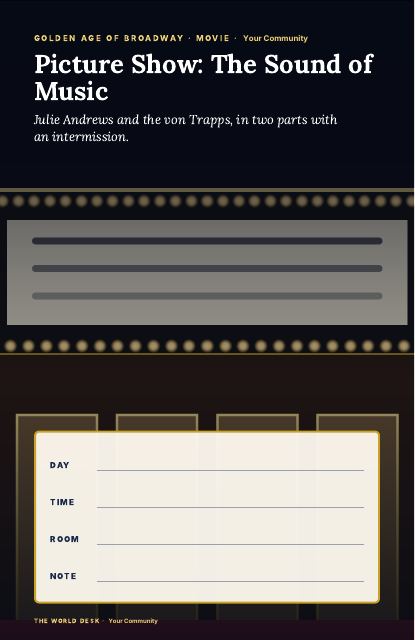 Preview of the first page: Picture Show: The Sound of Music · fillable poster, 11 × 17