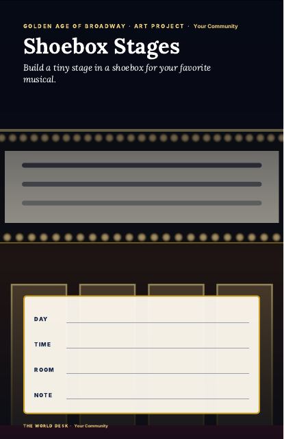 Preview of the first page: Shoebox Stages · fillable poster, 11 × 17