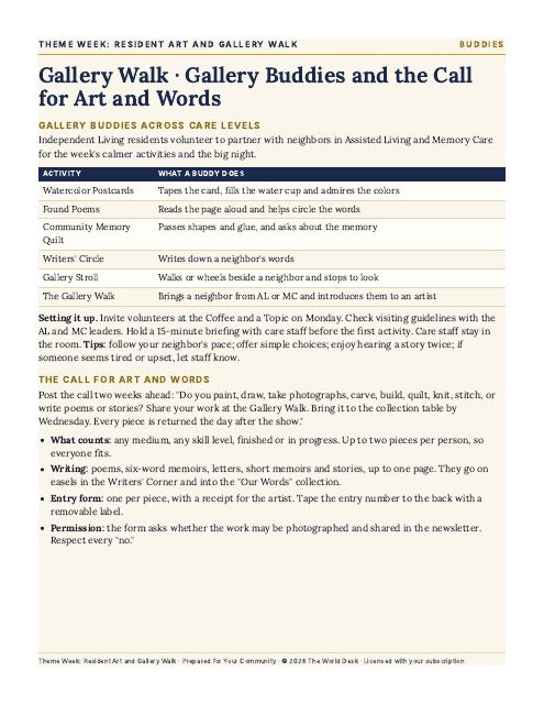 Preview of the first page: Buddies and Call for Art and Words