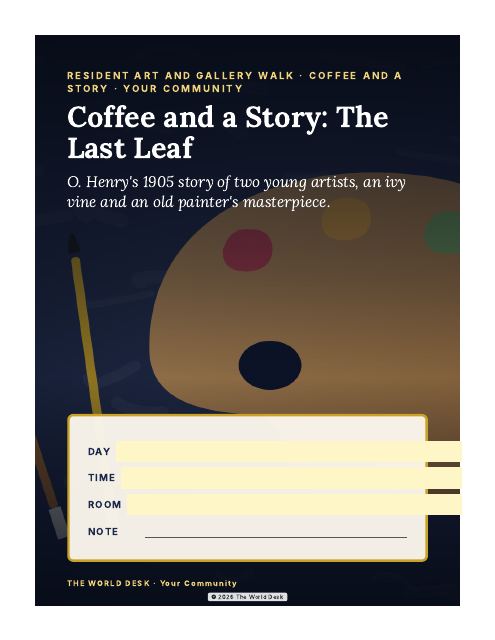 Preview of the first page: Coffee and a Story: The Last Leaf · poster, letter size