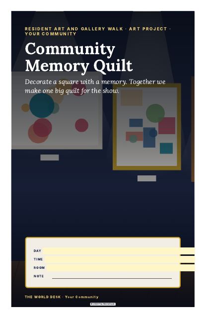 Preview of the first page: Community Memory Quilt · poster, 11 × 17