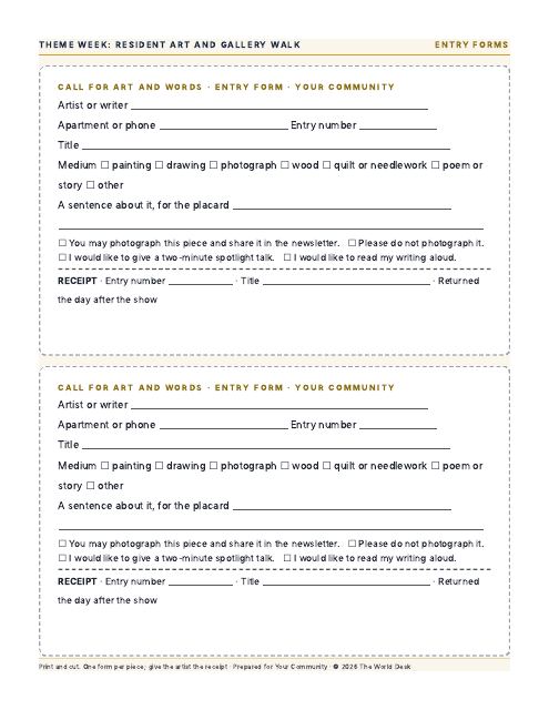 Preview of the first page: Entry Forms