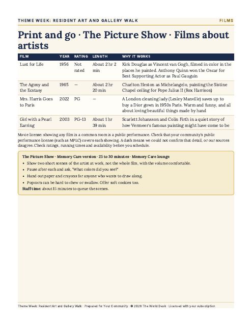 Preview of the first page: Films and Playlist