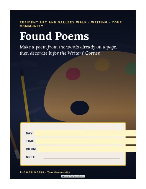 Preview of the first page: Found Poems · poster, letter size
