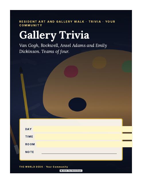 Preview of the first page: Gallery Trivia · poster, letter size