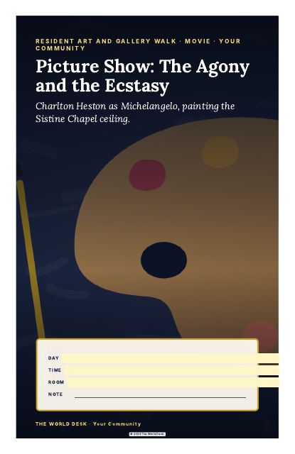 Preview of the first page: Picture Show: The Agony and the Ecstasy · poster, 11 × 17