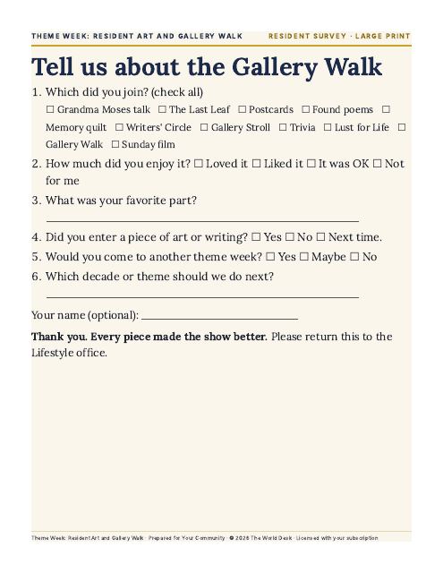 Preview of the first page: Resident Survey