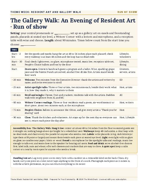 Preview of the first page: Run of Show