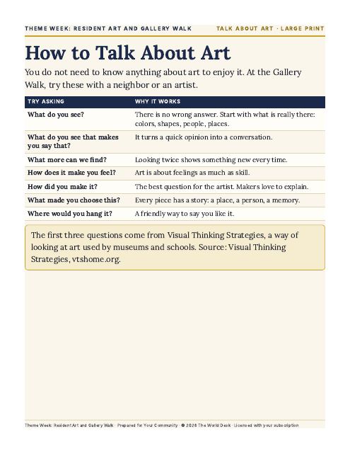 Preview of the first page: Talk About Art