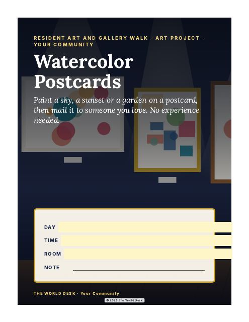 Preview of the first page: Watercolor Postcards · poster, letter size