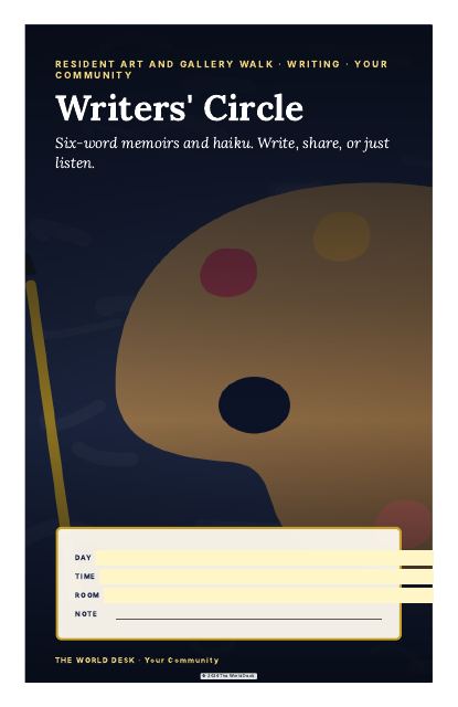 Preview of the first page: Writers' Circle · poster, 11 × 17