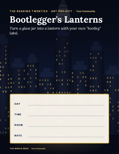 Preview of the first page: Bootlegger's Lanterns · fillable poster, letter size
