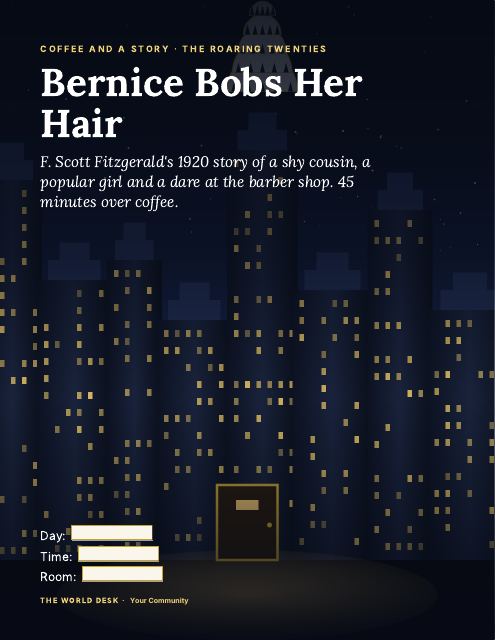 Preview of the first page: Coffee and a Story: Bernice Bobs Her Hair · Poster, letter size · City lights
