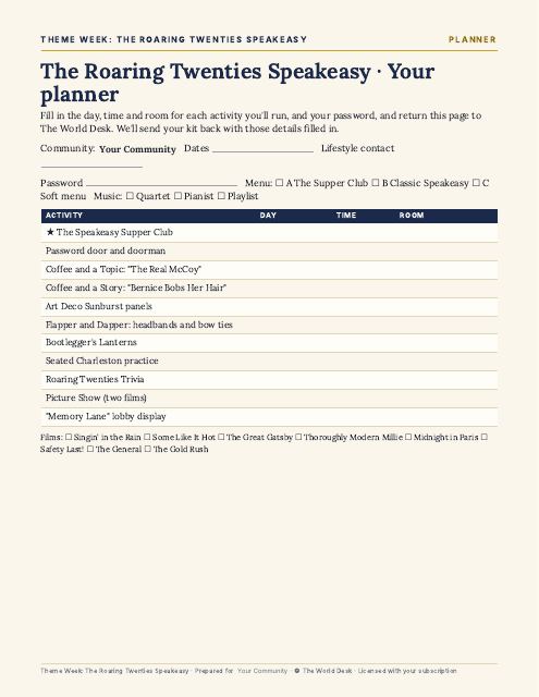 Preview of the first page: Planner (calendar)