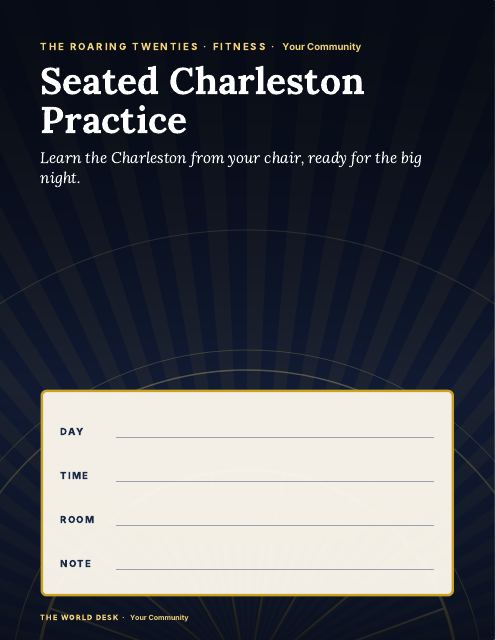 Preview of the first page: Seated Charleston Practice · fillable poster, letter size