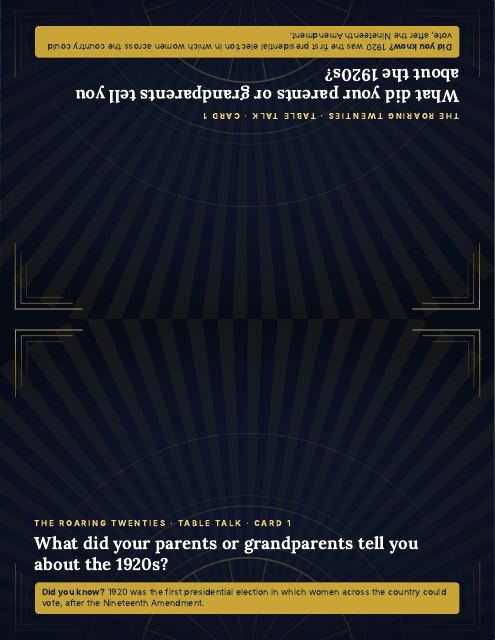 Preview of the first page: Table Talk Cards