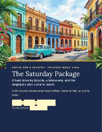 First page of Cuba: “The Saturday Package”