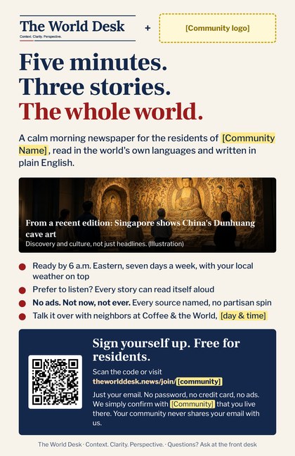 Daily briefing sign-up poster